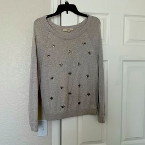 Loft sweater with crystal flowers